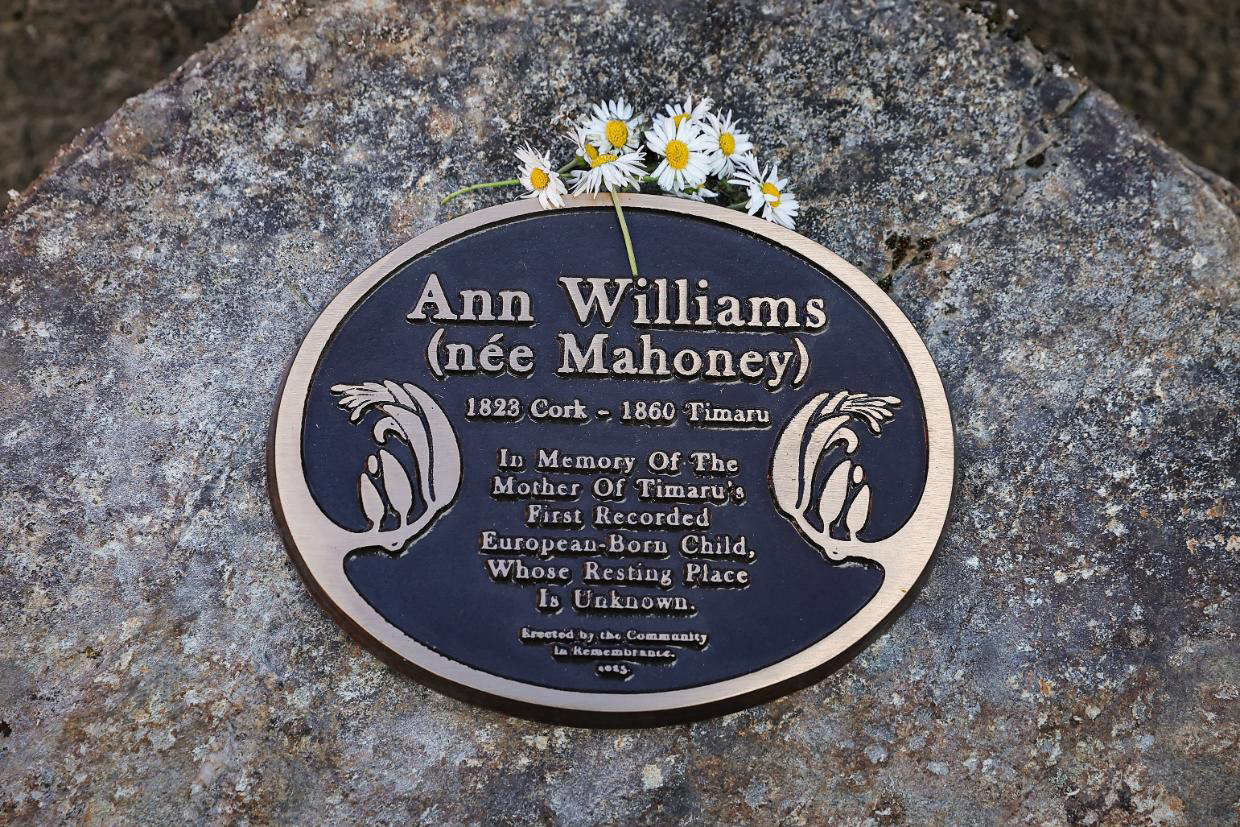 The memorial for Ann Williams at the Timaru Cemetery