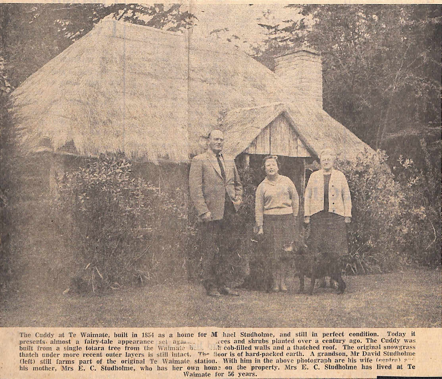 The Cuddy Was Built At Te Waimate in 1854 Property Has Been in Studholme Family For Over Hundred Years