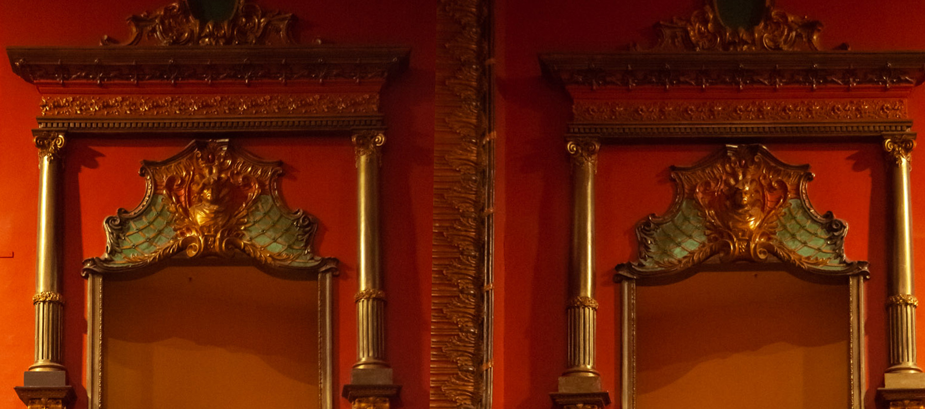 Theatre Royal AN1918 Faces that look down from the theatre boxs Photo Geoff Cloake