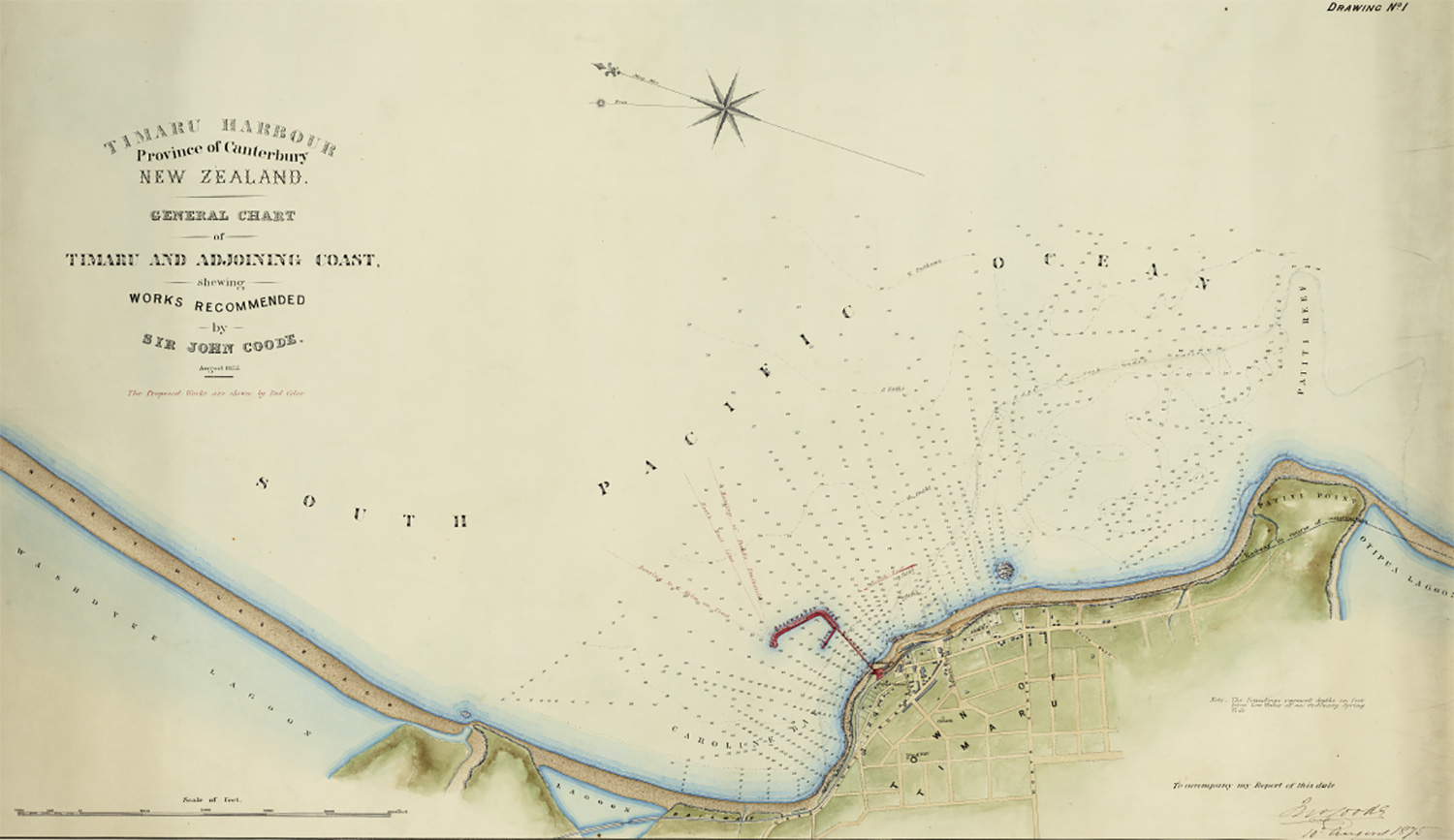 Timaru Harbout General Chart Timaru Sir John Coode cropped