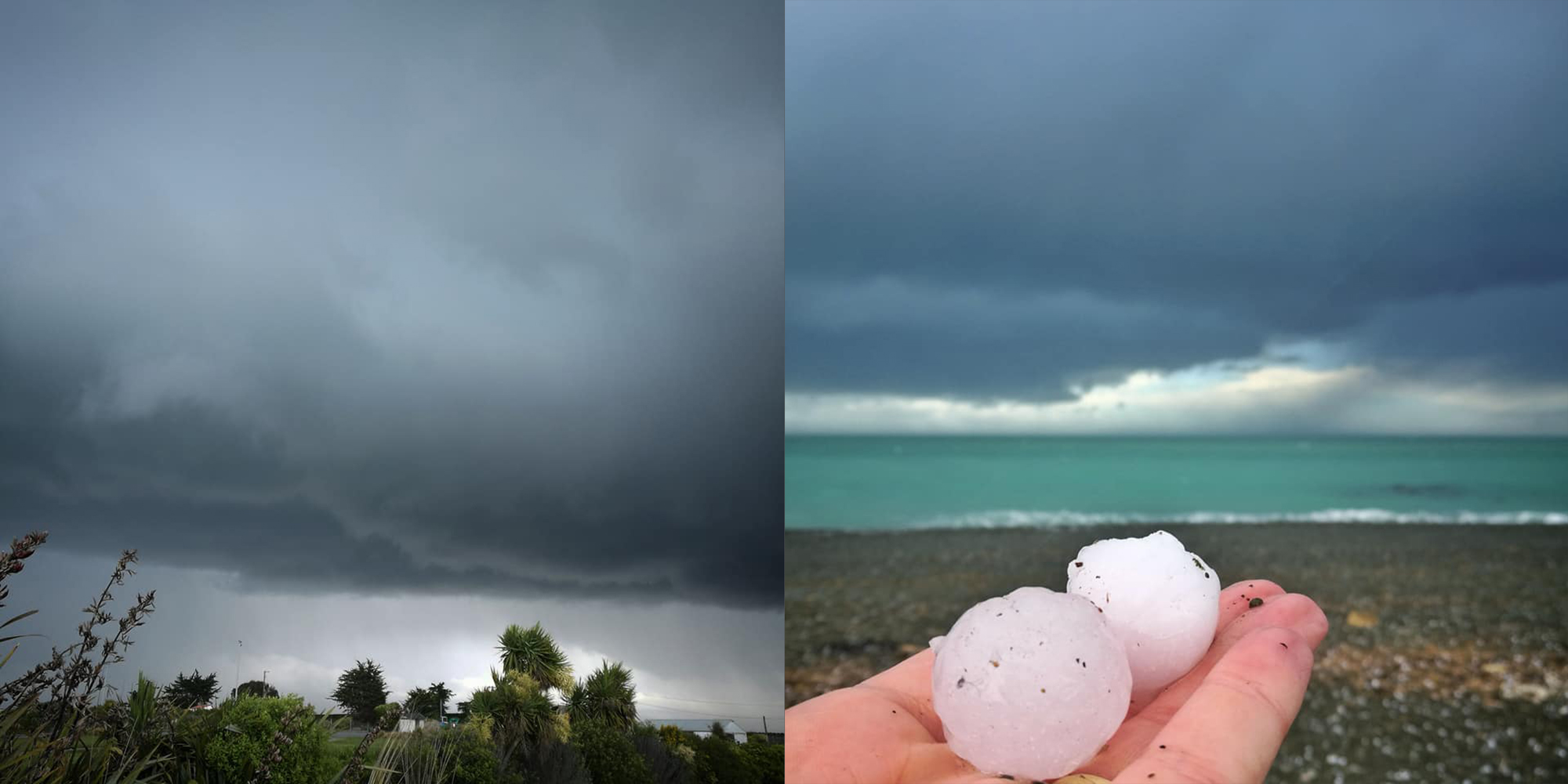 Timaru Hail Storam 20 November 2019 Roselyn Fauth Hail at Patiti Point Timaru