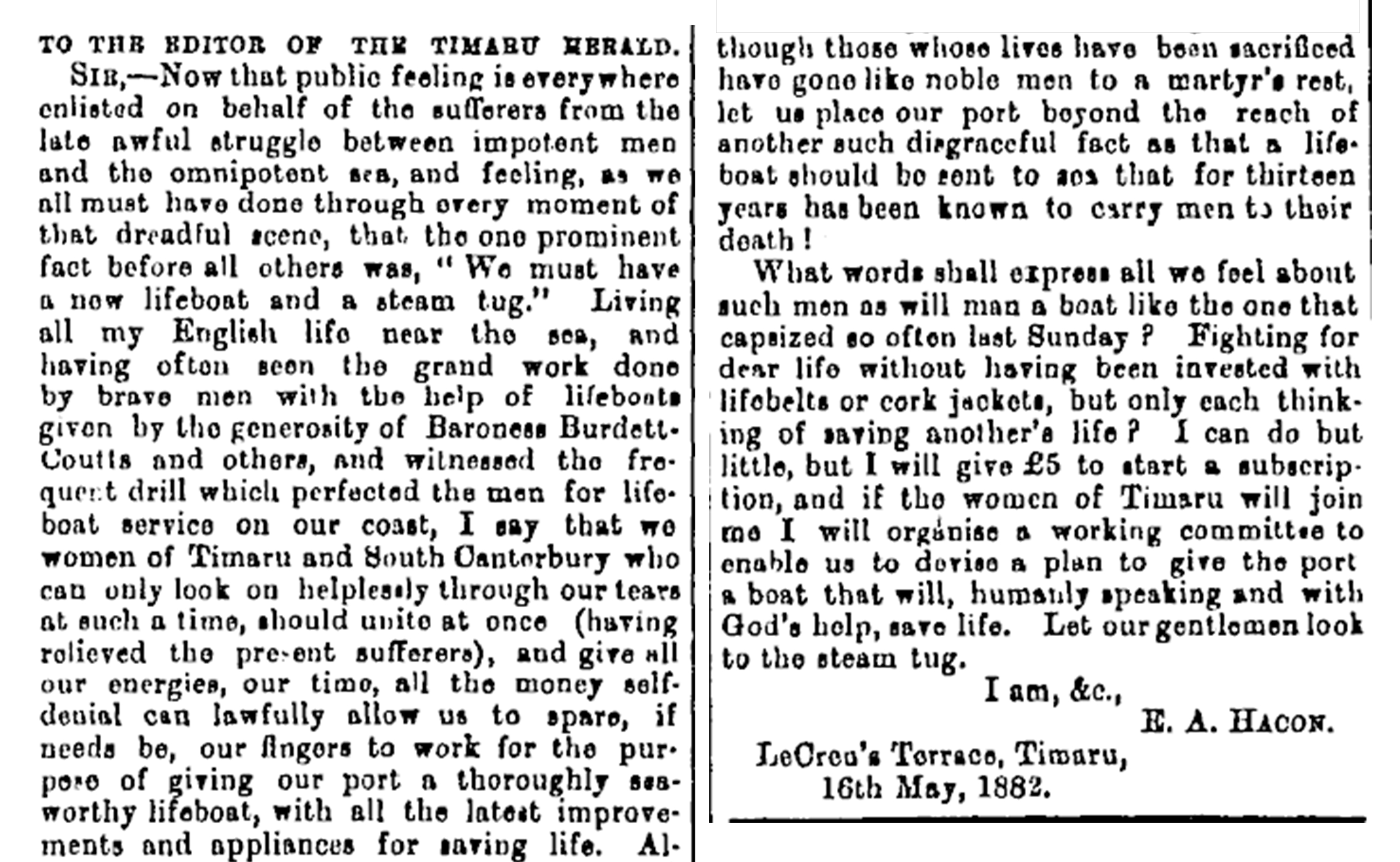 Timaru Herald 17 May 1882 Hacon