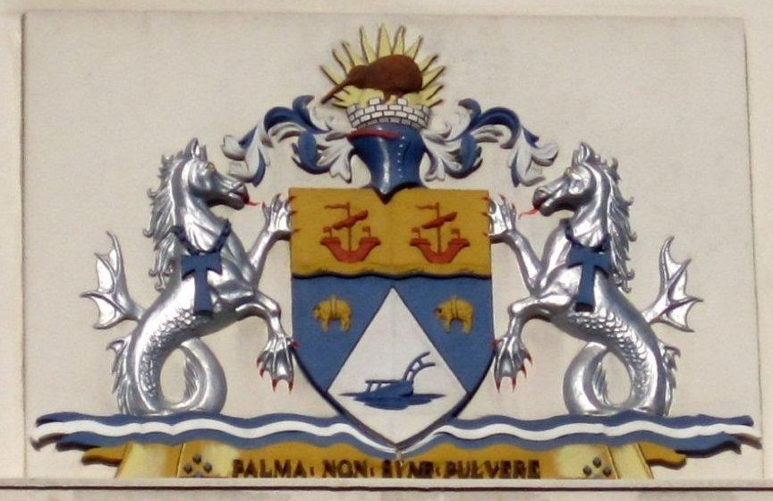 Timaru coat of arms on the council building