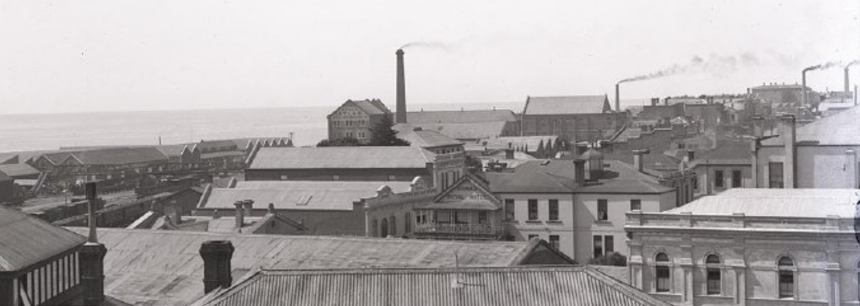 Timaru looking southeast from the lighthouse to the grain giants south canterbury museum 2462b