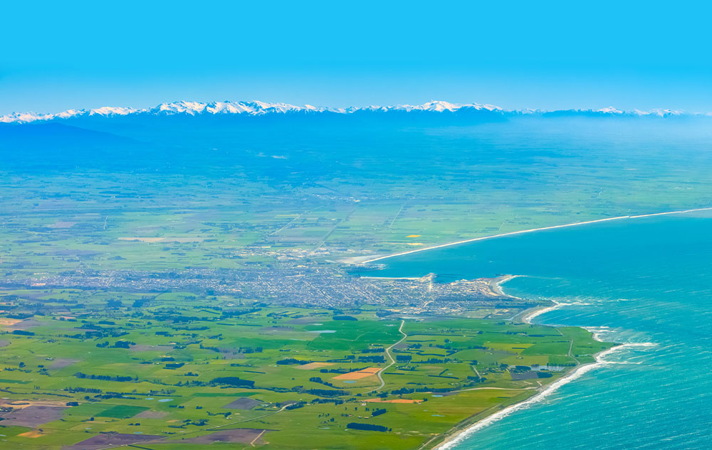 Timarus Coast line from the air by Geoff Cloake