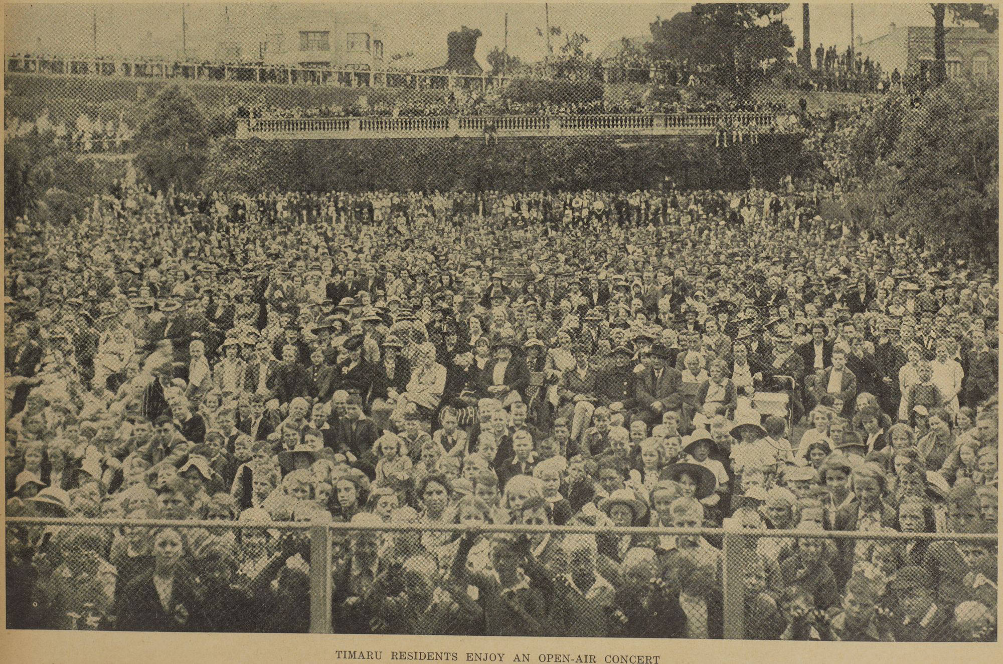 Timaru residents enjoy an open air concert 1944 303803 Auckland Weekly News