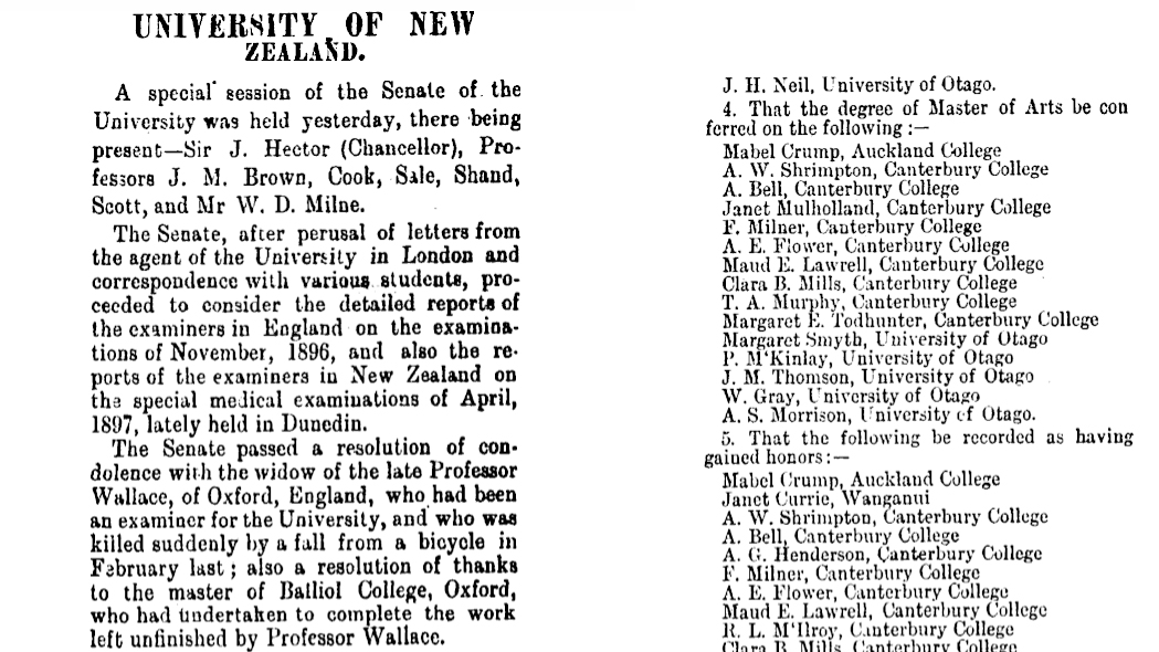 UNIVERSITY OF NEW ZEALAND Evening Star Issue 10305 4 May 1897 Page 1