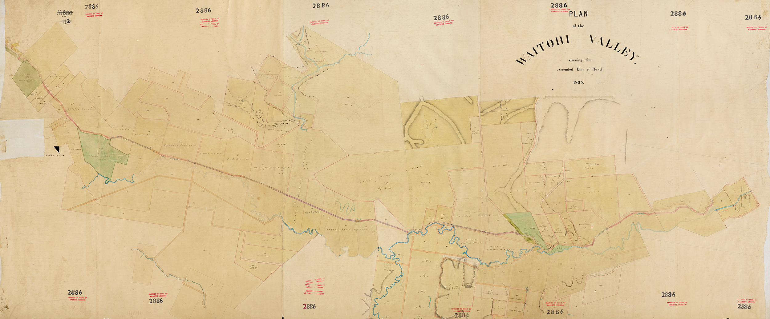Waitohi Valley 1865 NZ Heritage Maps R22668862 01 Held by Archives New Zealand Te Rua Mahara o te Kawanatanga Christchurch Regional Office