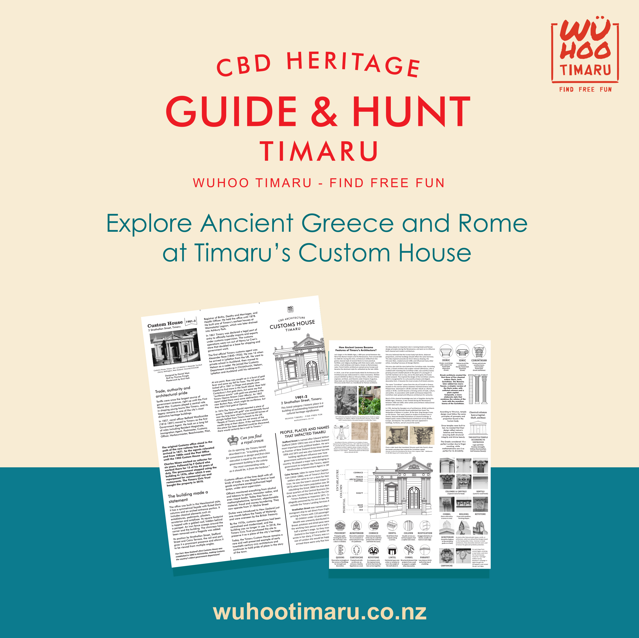 WuHoo CBD Timaru CBD Architecture Guide and Hunt Customhouse 250409 tile