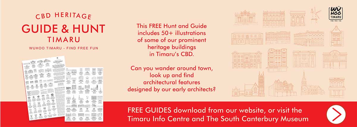 WuHoo Timaru CBD Timaru Architecture Guide and Hunt A3 brochure 250320 WebBanner