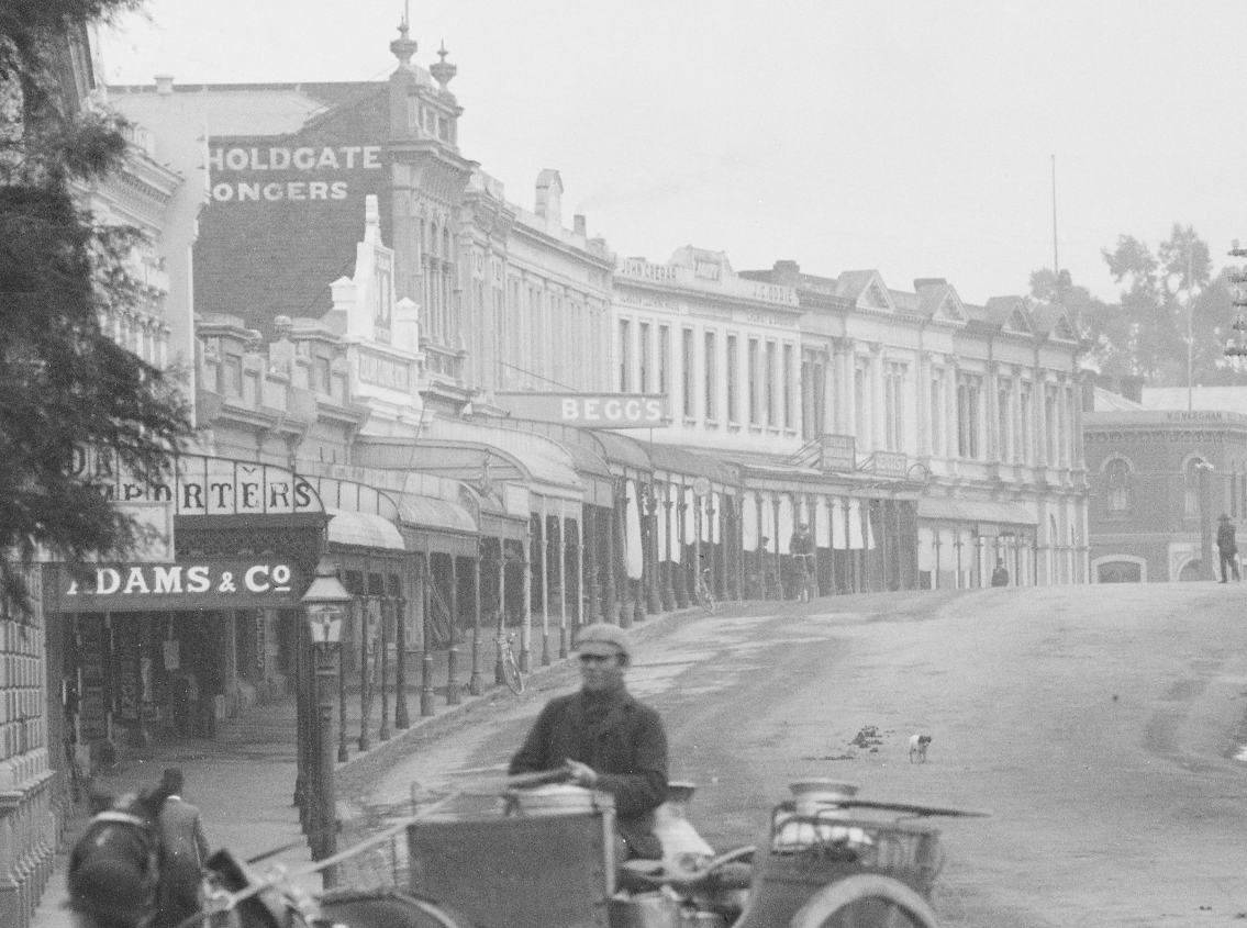 Stafford Street New Zealand by Muir Moodie Te Papa C014725 section from Left