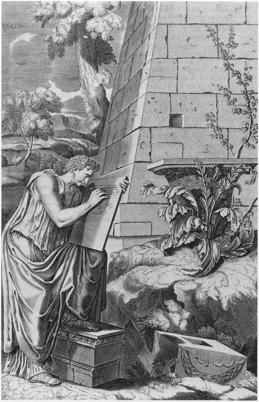 The origin of the Corinthian order engraving Paris J B Coignard 1684 illustrated